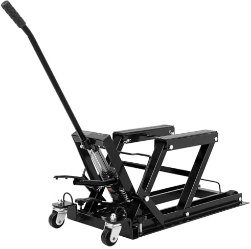 Gatos para Coche Gato de Tijera de Capacidad de 1500LB, Gato Elevador hidráulico para Motocicleta, Altura de elevación Ajustable de 4,7-14,57 Pulgadas Kit de Gato de Tijera(Black)