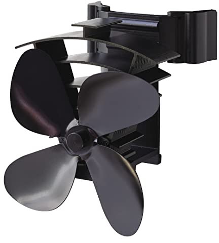 Valiant Remora Ofenventilator mit magnetischem Rauchrohr, wärmebetrieben (FIR350), Schwarz, 200 mm