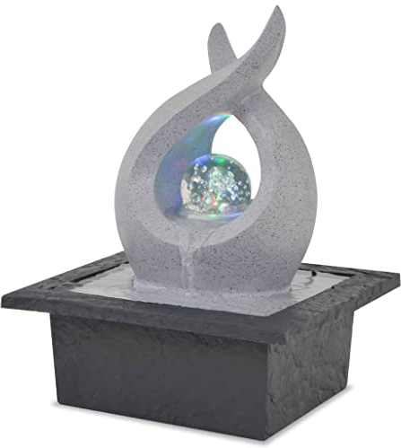 vidaXL Zimmerbrunnen mit LED Polyresin Dekobrunnen Springbrunnen Wasserspiel