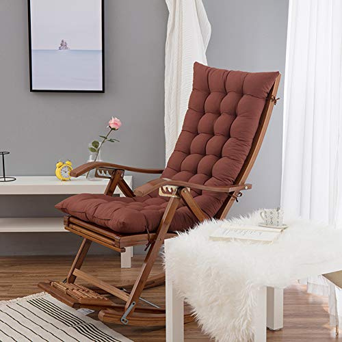 Patio Coussins De Chaise Fauteuil à Bascule épais Rembourré Dossier Haut Coussin De Chaise Avec 6 Liens Pour Chaise Longue Banc Coussin 48x120x8cm,café