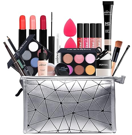 FantasyDay Multifunktions Exquisite Make-up Geschenkset Kosmetik Schmink Kit für Gesicht, Augen und Lippen - Makeup Paletten Schminkkoffer mit Lidschatten Palette, Lippenstift, Rouge, Mascara, Pinsel