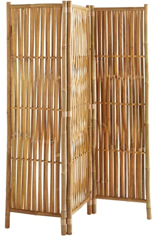 Box and Beyond - Paravent - 160 x 139 cm - Raumteiler aus naturbelassenem Bambus - 3-Panel-Paravent - Paravent Schlafzimmer, Wohnzimmer - Trennwand, herausnehmbar