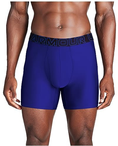 Under Armour Herren Performance Tech Boxerjock Slip, 15,2 cm Innennaht, Ganztägiger Komfort und Weich Retroshorts, Royal Solid-Core 3er-Pack, S