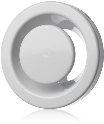 80 mm vit metall tallriksventil – rund frånluft ventilationsventil med klämfjädrar – anemostat, diffusor, ventilationsgaller