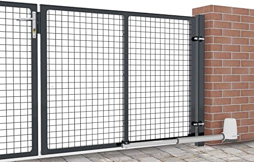 Torado® Einfahrtstor elektrisch 3m anthrazit Doppelflügeltor Hoftor mit Antrieb Drehtor 2 flügelig Hof Tor