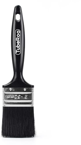 TubeRoo Pinceau de peinture de taille moyenne 50 mm - Pinceau fin pour peinture, huile de bois et peinture murale - Pinceau à lasure pour lasure pour bois - Pinceau plat pour métal