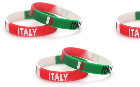 TARIFA UNITED 5 italienische Armbänder Silikon italienische Flagge Gadget Italien Souvenir Italien Flaggen Italien bunte Gummiarmbänder italienische Flagge Silikonarmbänder