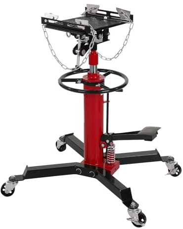 Wpond Transmission Jack, 1322 LBS Capacity Adjustable Hydraulic Telescopic Transmission Jack, 33-69 High Lift and 360° Swivel Wheel, Garage/Shop Lift Hoist