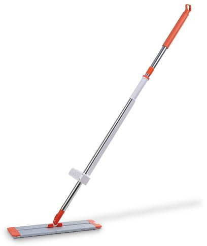 CASA Maria Wischmopp Set – 123 cm Bodenwischer mit Easy Squeeze Funktion, Mikrofaser Flachwischer, Haushalt Mop für Nass- & Trockenreinigung, 3 Ersatzpads, Boden Reinigen, Laminat, Fliesen