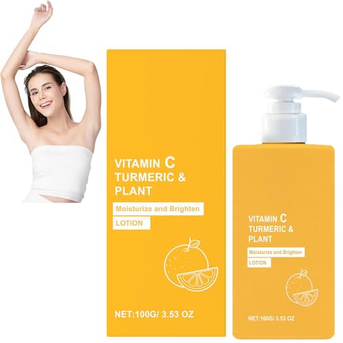 Lozione idratante per viso e corpo con curcuma e vitamina C, lozione per il corpo alla curcuma, crema anti-invecchiamento rassodante e schiarente per la pelle, idratante per la pelle secca (1 pezzi)
