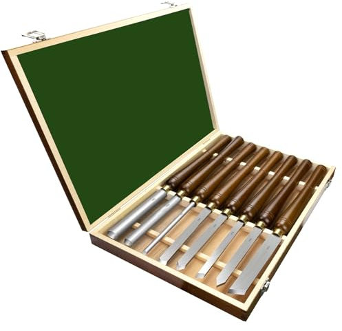 8Pcs HSS Outils De Tournage Coffret,Ciseaux À Bois De Qualité Professionnelle Pour Le Travail Du Bois,Ciseau À Bois Fait Main Bricolage Professionnel Sculpture Sur Bois Travail Du Bois