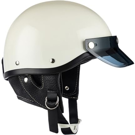 Casque Moto Demi-Coque pour Hommes | Casques Adulte Moto | Visière Amovible Et Aération pour Ville Randonnée