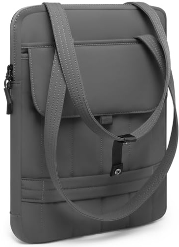 HYZUO 15-16 Pollici Custodia Imbottita per Laptop, Grigio spazio | per MacBook Pro 15/16, 15 15,6 Dell/HP/Lenovo/Asus/Acer/Samsung, Borse Tracolla Sottili Donna Borsa Lavoro Quotidiana