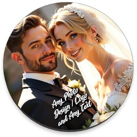 Personalised Coasters | Pack of 1 Without Stand | Custom Photo & Text Round Coasters | Company Logo, Restaurant & Bar | Mother’s Day, Father’s Day, Birthday | Housewarming & Kitchen Gift (CUS-1-RD)