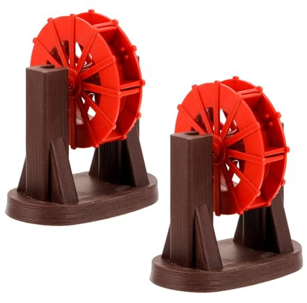 TOYANDONA 2pezzi Ruota Idraulica per Acquario Decorazione Oggetto di Scena Forma di Mulino Vento Elemento Paesaggio Acquatico per Acquari da Tavolo