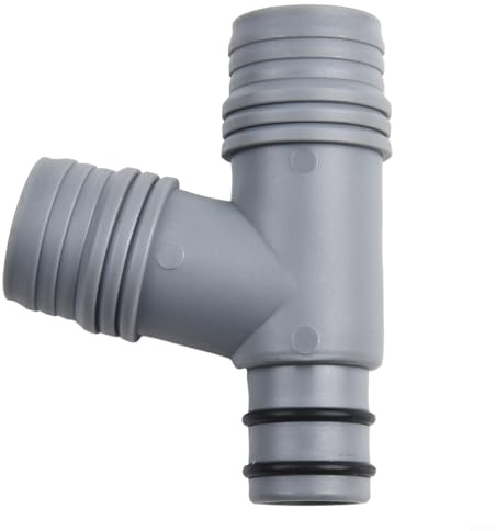 Junta en T de desagüe para lavabo de cocina con anillo de goma, diseñada para conectar tuberías blandas y duras y accesorios de manguera de jardín (A)