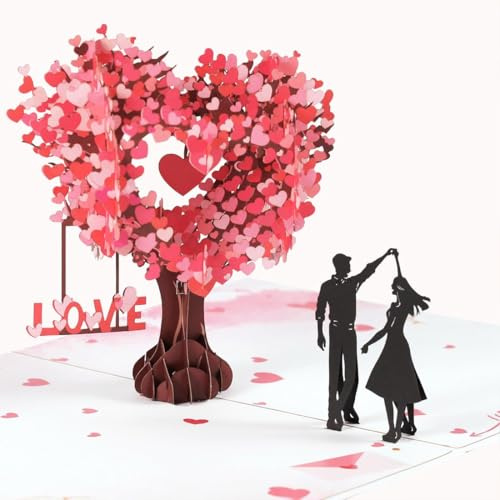 COYUN Tarjetas de Felicitación,Tarjeta de Felicitación de Boda, Tarjeta Emergente 3D, San Valentín y Aniversario de Bodas, para Bodas, Aniversarios Románticos, Cumpleaños, San Valentín