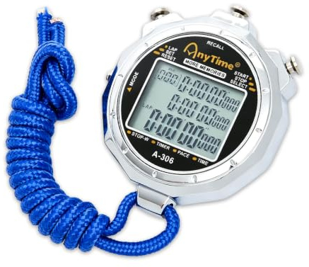 GAOUTO Chronomètre multifonction sport numérique, mémoire en métal pour 100 tours, chronomètre avec mémoire, pour compétitions sportives et applications polyvalentes