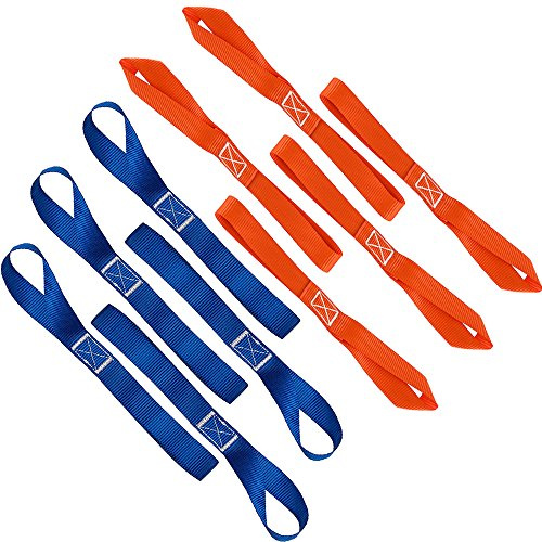 FineGood 10 Pcs 11.6 Attache Souple à Boucle,Capacité de Charge de 1500 LB ，4500 LB de Ceintures de Force de Rupture, Ceintures pour Le remorquage sécurisé de Motos Moto ATV UTV