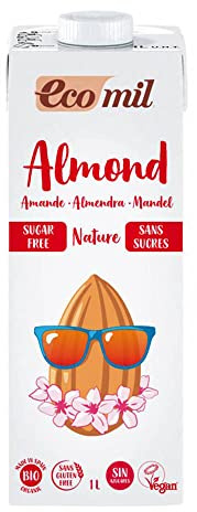 Ecomil - Bevanda di Mandorle Bio (senza zucchero), 6 pezzi da 1 litro