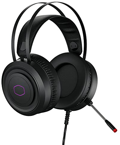 Cooler Master CH321 Gaming Headset - Over-Ear Headphones, 50mm Neodymium Audio Drivers, Omni-Directional Microphone, Removeable PU-Leather Ear Cups, PC & Console Compatible - USB Type A
