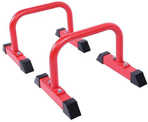 GORILLA SPORTS® Dip Barren sats med 2 30 cm/73 cm/94 cm – Push Up Stand Bar i 3 olika storlekar och färger upp till 200 kg belastningsbar röd 46 x 39 x 30 cm