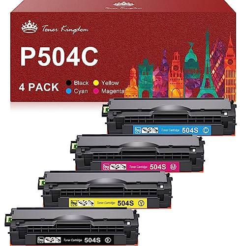 Toner Kingdom CLT-504S Tonerkartusche Kompatibel für Samsung CLT-P504C mit Xpress C1860FW C1810W CLX-4195FN CLX-4195FW CLX-4195N CLP-415NW (CLT-K504S CLT-C504S CLT-M504S CLT-Y504S, 4-Pack)