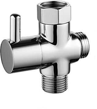 3-Wege-Duschventil, massives Messing, 3-Wege-Umstellventil, geeignet für die Umlenkung des Badezimmerrohrs, Anpassung der Wasserdurchflussgröße (Silber)