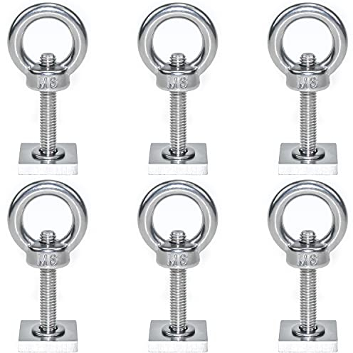 QIQN Adaptateur T-Track M6x35mm en Acier Inoxydable à Rainure en T avec Écrou à Anneau et Rondelle pour Vélo, Porte-Bagages de Toit, Outil de Fixation