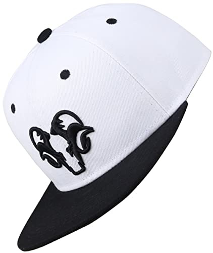 Bexxwell Snapback-keps vit/svart med 3D-broderi (optimal passform, mössa, vit, svart, 3D-broderi, unisex), Vit svart, one size