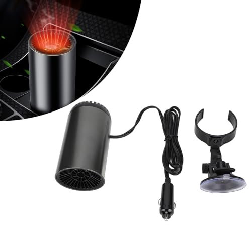 Calefactor para Coche, Calentador de Automóvil, Calentador de Coche Descongelador con Soporte, Calentador de Parabrisas Giratorio de 180​​°, Calefactor Ventilador de Refrigeraciónpara Coche