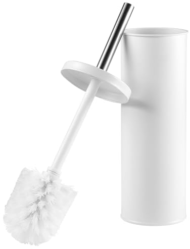 Beldray LA059451WHTFEU7 Cepillo de Tocador y Soporte - Cepillo de Limpieza con Cerdas Rígidas, Soporte Higiénico con Diseño de Tapa, Limpieza Profunda, Delgado para Fácil Almacenamiento, Blanco