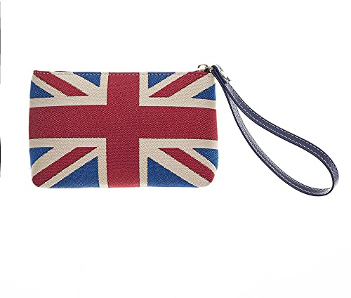 Signare Tapestry Small Wristlet Clutch Bag for Women, Ladies Wristlet Purses with Wrist Strap & Zip Closure with Union Jack British Design (Union Jack, WRIS-UJ)