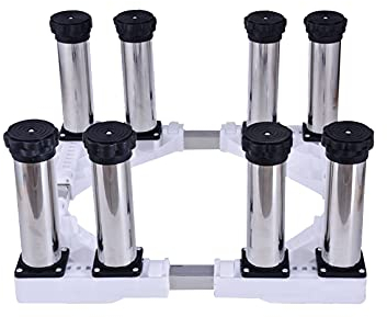 Universalsockel Hochregal Waschmaschine Regalsockel Teleskoplänge/Breite 45–68 cm Verhindert Kratzer Dellen Trockner Kühlschrank Gerätesockel Antivibrationsmatte 4/8/12 Beine (8 Beine, 14–17 cm)