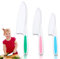 ZoneYan 3 Pièces Couteau Cuisine, Couteau Cuisine Enfant, Couteaux de Cuisine pour Enfants, pour Couper la Cuisson des Fruits Des Légumes (Rose, Bleu, Vert)
