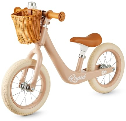 Kinderkraft RAPID2 Laufrad aus Metall, Fahrrad ohne Pedal, Fahrrad, Verstellbarer Sitz, Retro-Stil, für Kinder von 2 Jahren bis 35 kg