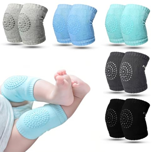 BDEPSTR 5 Pares Antideslizantes rodilleras bebe Protectores de rodilla de niños Calentador de piernas elástico para bebé, para niñas y niños, para Bebé 0 a 24 meses