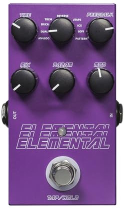 M-VAVE Gitarrenpedal Overdrive, Delay-Pedal-Effektor DC9V/Typ-C 2 DELAY Digital-Delay-Gitarreneffektor Stromversorgungsmethoden Lila