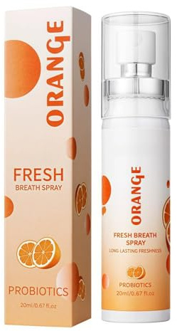 Fruit Oral Breath Spray,Pro-Biotic Oral Spray,Breath Freshener Spray,Oral Care Spray,Long-Lasting Mouth Freshener,Mouth Spray for Bad Breath,Breath Fresheners for Adults,Dry Mouth Spray,Orange