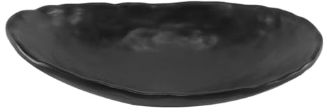 Gorise Bandeja ovalada negra para entrada - Cuenco decorativo de resina de melamina para llaves, joyas y monedas. Decoración moderna para pasillos. Solución compacta de almacenamiento (20 x 13,5 cm)