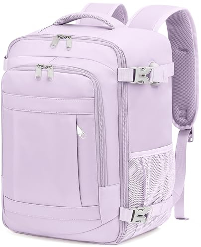 KLOSTAIN Zaino Ryanair 40x20x25 Zaino da Viaggio Aereo Bagaglio a Mano 20L Borsa da Cabina per Uomo e Donna da Lavoro e Scuola Trekking,Viola Chiara