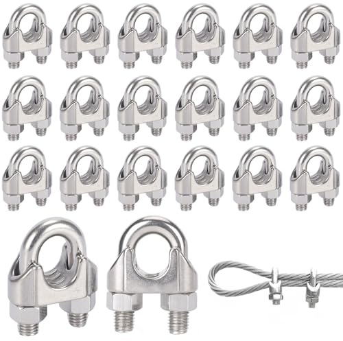 Herbst 20er Seilklemmen 3mm Edelstahl, Drahtseilklemme für 3mm Drahtseil