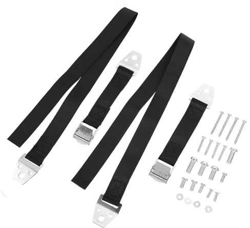 2pcs Tv Furniture Anti Tip Straps Child Protection Black | Polyester Zinc Alloy Set, Bookshelf and Cabinets, Heavy Duty Stability for Earthquake Protection