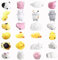 Amaza Squishy Kawaii Set, 24Stück Mochi Squishy Kann Gedehnt, Gedrückt & Geknetet Werden, Mini Squsihy Mochi 4-6CM, Mini Squishies Tiere als Partytüten Füllstoff, Mitgebsel für Kindergeburtstag