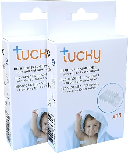 Paquete de 2 cajas por el termómetro Tucky - 2x15 adhesivos hipoalergénicos de doble cara