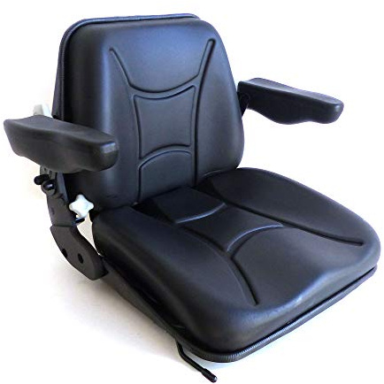 Sedile con Braccioli + Cintura con Arrotolatore per Carrello Elevatore Muletto Escavatore Trattore Cingolato In PVC con Schienale Regolabile Gopart TS29000GP