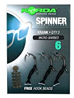 Korda Spinner Hook Sections, Kurv Shank (x3), 6, Pre-Made Hook Sections, Easy to Crimp, Versatile Choice for Anglers, Ideal for Fishing Enthusiasts, Durable and Reliable Hook Design, Convenient Pack