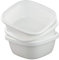 Yarebest 4-pack White Square Plastic Washing up Bowls, Washing up Kitchen Sink Bowl Basin