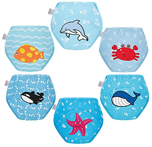 Skhls Training Pants Underwear for Toddler Boys Girls Potty Training Cute Design Multipack, 6 pack 3T