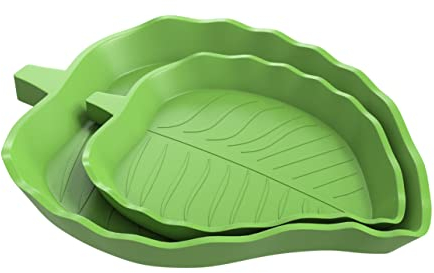 2x Reptilien Wasserschale, Futterschale I Terrarium Trinkschale I Wassernapf, Schale I Zubehör für Schlange, Schildkröte, Gecko, Landschildkröte